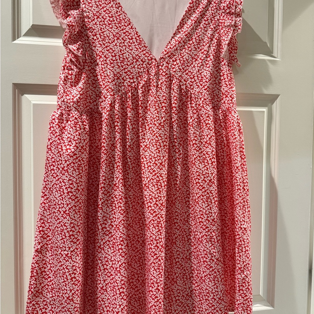 Charming Red and White Kids Dress